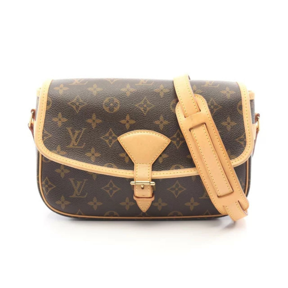 Louis Vuitton Sologne Monogram Shoulder Bag Canvas Leather Brown